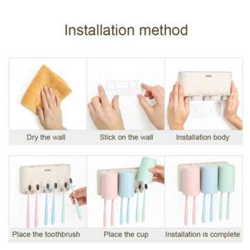 ECOCO Cute Wall Mounted Multifunction Mop Organizer Holder Brush