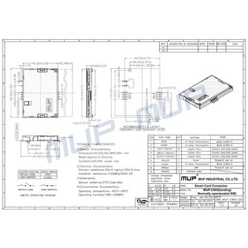 China 8PIN+switch Normally open SMT type Smart card connectors,smart ...