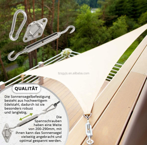 China Stainless Steel 304 Sun Shade Sail Shade Sail Hardware Kit on