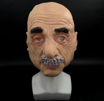 US Cosplay Bald Old Man Creepy Wrinkle Face Mask Halloween Party