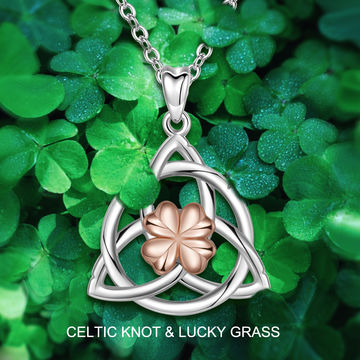 S925 Silver Four-Leaf Clover 18K Rose Gold Lucky Clover Necklace - China  Jewelry and Jewellry price