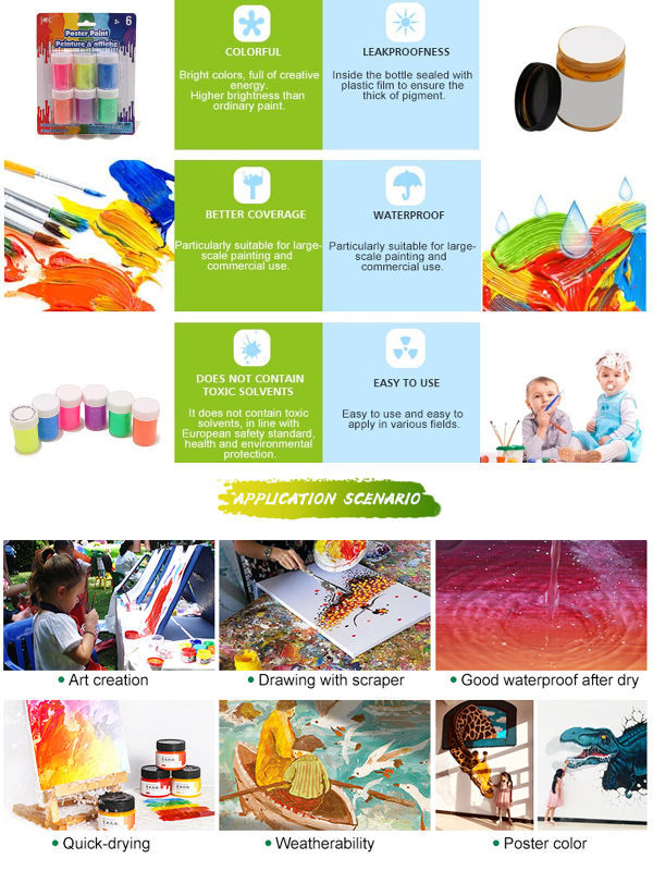 China Classic Poster Color Art Paint Set For Students , New Good