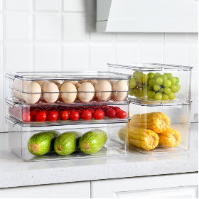 Buy Wholesale China Fridge Produce Saver Food Storage Bin Storage Containers,  Fresh Keeper Container Stackable Freezer & Plastic Glass Fridge Storage  Containers at USD 1.35