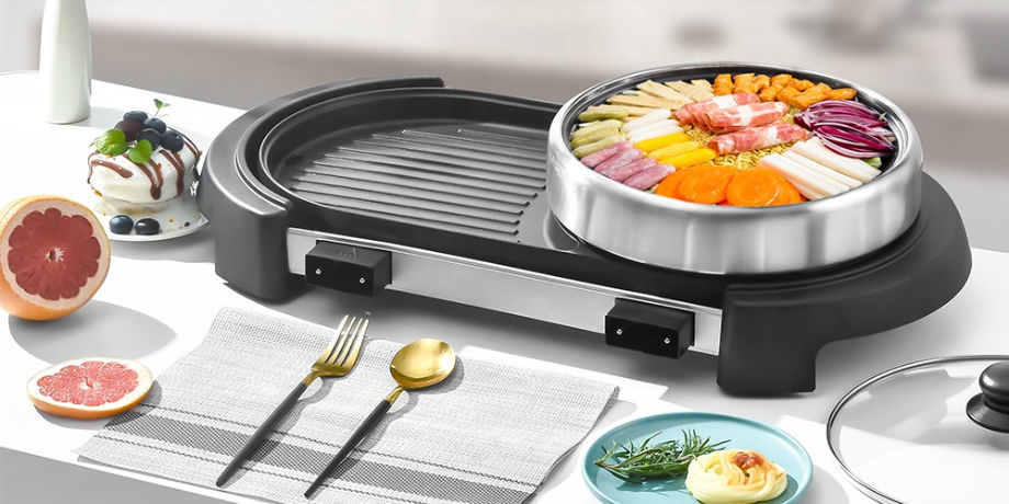 110V multifunction Bbq Grill Indoor Smokeless Electric Barbecue Grills ...