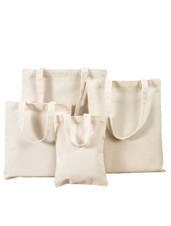 Plain Canvas Foldable Shopping Bag Reusable Cotton Shoulder Market Totes 