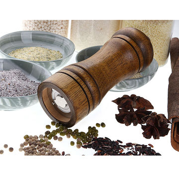 Manual Salt Pepper Grinder Oak Wood Pepper Mill Spice Salt Grinder