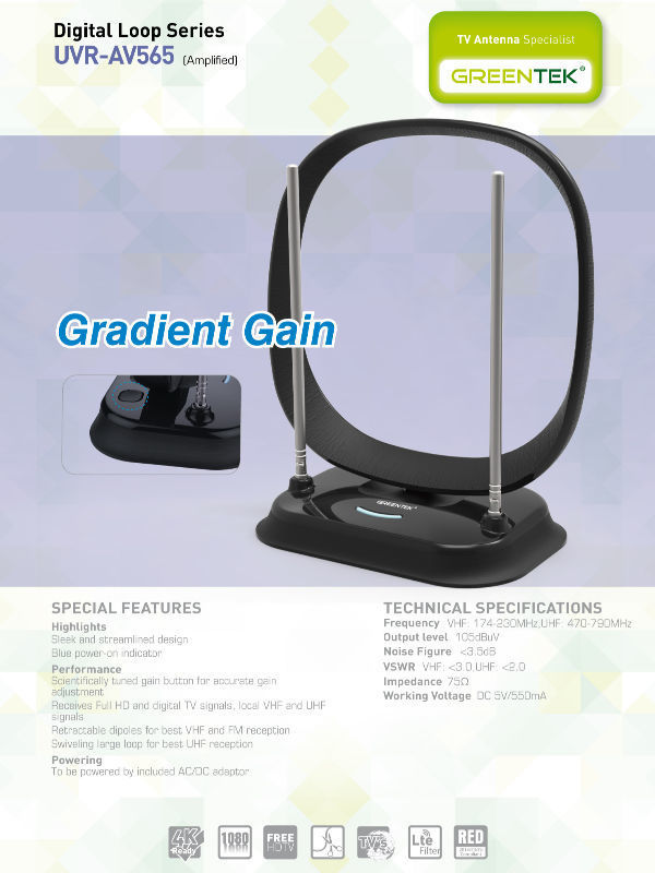 China Traditional digital loop antenna with gradient gain control for