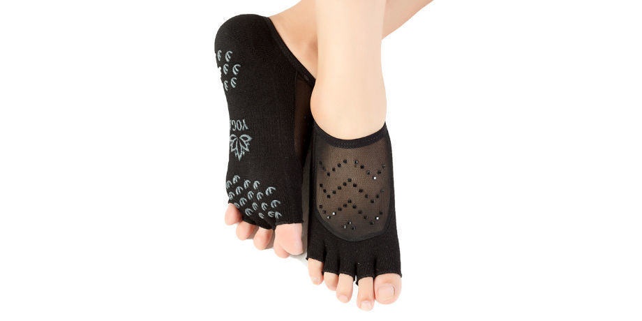 Yoga Socks sport non slip Toe Ladies Unisex Full-toes Bamboo Cotton 