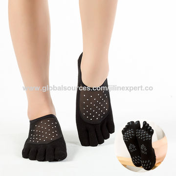 Compre Calcetines Antideslizantes De Yoga De Algodón De Cinco Dedos, Calcetines  Pilates De Malla De Encaje, Calcetín De Punta De Algodón Con Diamantes y  Sock de China por 1.77 USD