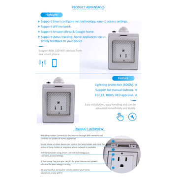 Buy Wholesale China New Designed Smart Wifi Outdoor Socket Ip55 Us Eu Uk  100-240 Waterproof Socket For Smart House & Tuya Smart Wifi Outdoor Sockets  at USD 11.5