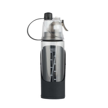 Dual Use Water Bottle 600ml Innovative Dual Use Water Bottle Straw Water Cup for Home Outdoor Camping Sport(Black)