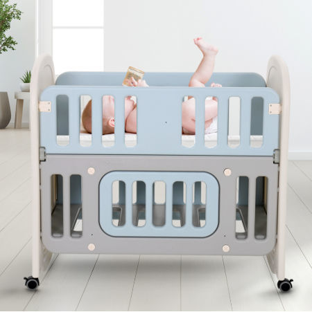 Baby Crib Bed With Large Storage Space, Toddler Crib Bunk Bed