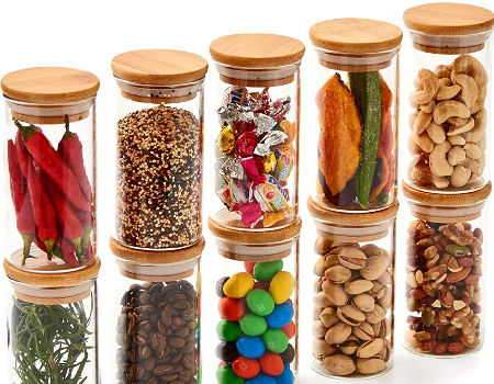 6pcs/set 100ml*6 Heat-resistant Glass Rotating Spice Jars With