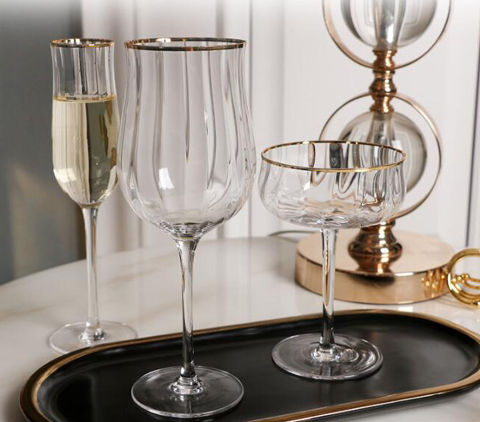 Glass Set Vip China Tulip Gift Crystal Glass Vertical Rib Cocktail Glass Set on ...