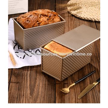 Steel Non-stick Bellows Cover Toast Box Mold Rectangular Loaf Pan