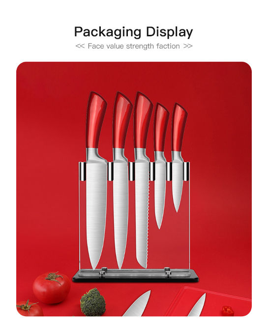 China Fivepiece stainless steel multifunctional kitchen knife set on