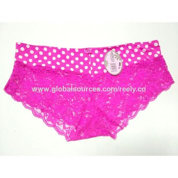All Over Dots Print Sexy Lace Transparent Underwear Women Panties Briefs -  China Underwear and Lingerie price