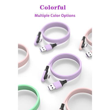 1.8m Micro USB Right Angle 90 Degree Charging & Data Sync Cable - Fast Charging, Black
