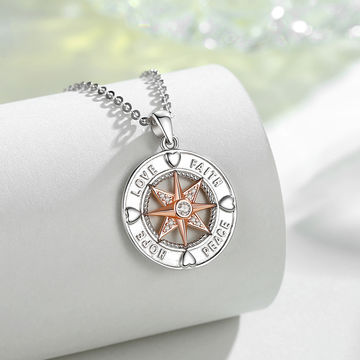 Sterling Silver Compass Necklace By PoppyK | notonthehighstreet.com