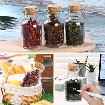 6pcs Glass Jar With Black Bamboo Lid, Glass Jar Set, Glass Food Jar Set,  Spice Jar With Black Lid, Spice Bottle, Storage Jar For Spices And Herbs  (pack Of 6) - Beauty