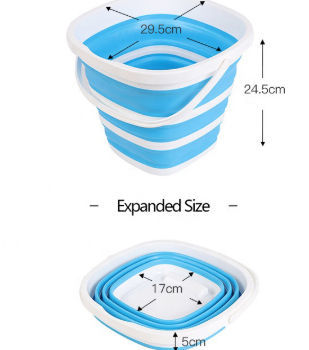 SAMMART 5L Collapsible Plastic Bucket - Foldable Round Tub - Portable Fishing Water Pail - Space Saving Outdoor Waterpot