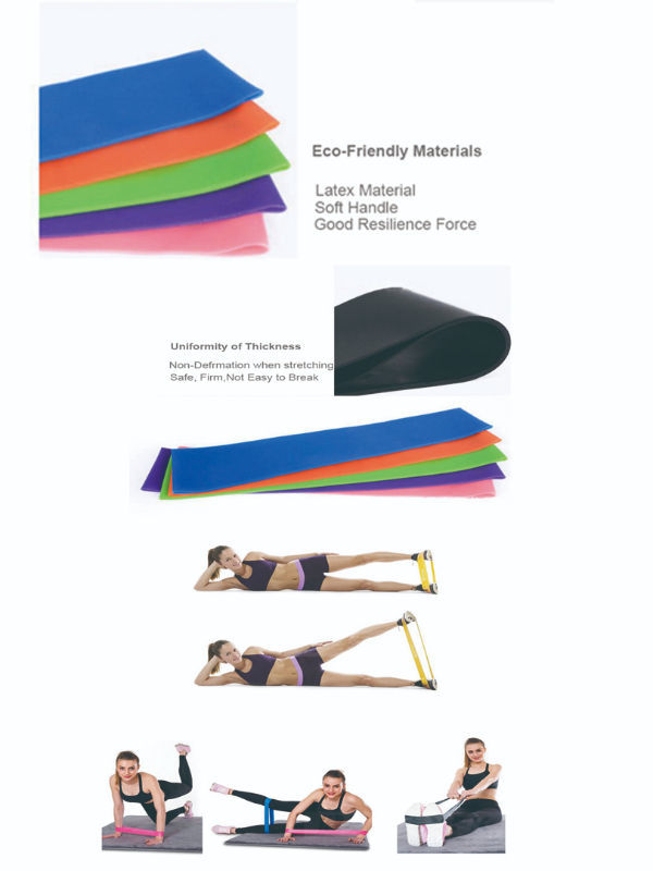 Multicolor fitness resistance band set high quality latex resistance