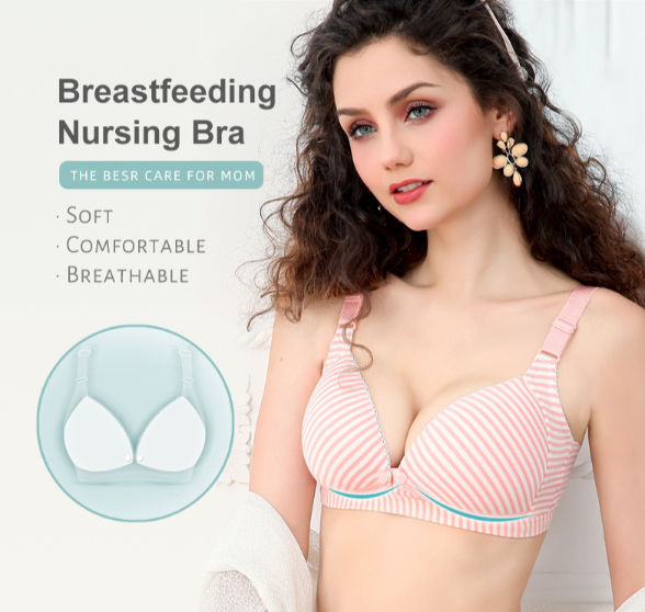 Breastfeeding Bra,Cotton Front Open Maternity Nursing Bra