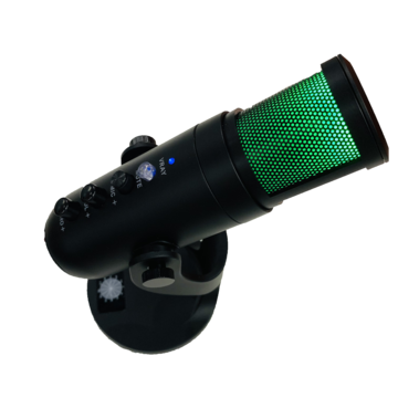 Micrófono de condensador USB RGB colorido para juegos de escritorio con botón para transmisión en vivo