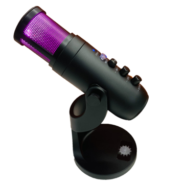 Micrófono de condensador USB RGB colorido para juegos de escritorio con botón para transmisión en vivo