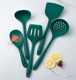 Silicone kitchenware set five-piece spatula green 
