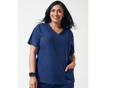 Curved V-neck Scrub Top \u0026 Tapered 