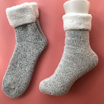 Compre Calcetines De Invierno Dobles De Algodón Para Mujer, Medias