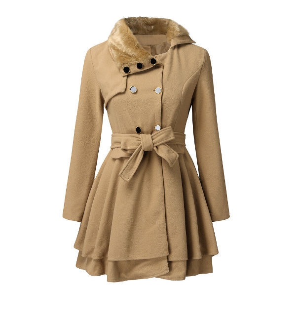 double layered hem coat