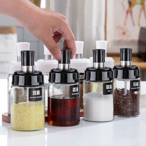 Buy Wholesale China Glass Spice Jar Glass Condiment Bottle Glass Condiment  Jar With Holder Kitchen Table Condiment Jars & Glass Spice Jar Flavoring  Set at USD 3.65