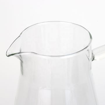 Jarra de vidrio de 1300 ml con base y tapa de acero