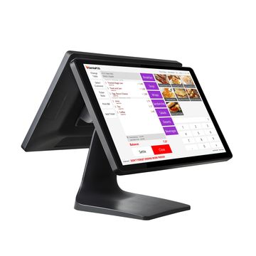 China Android 7.1 POS system terminal with 15.6 inch second multi touch ...