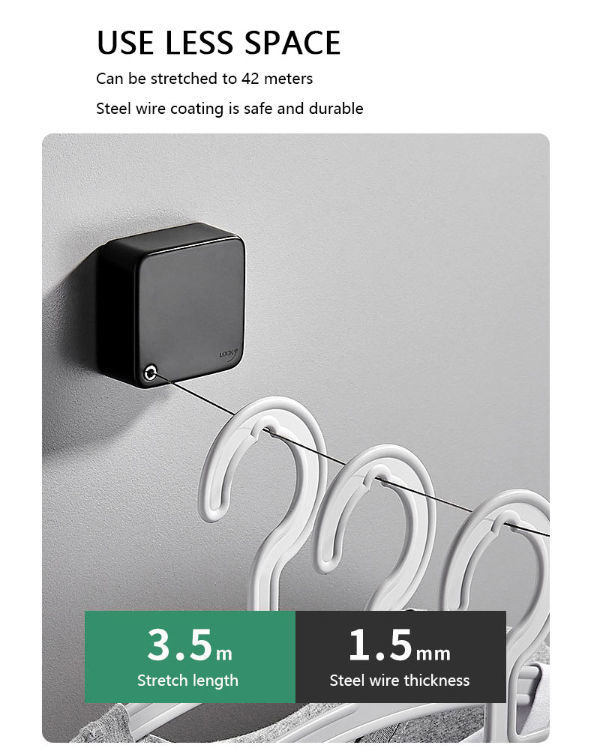 China Indoor Portable Stainless Steel Metal Telescopic Clothesline on