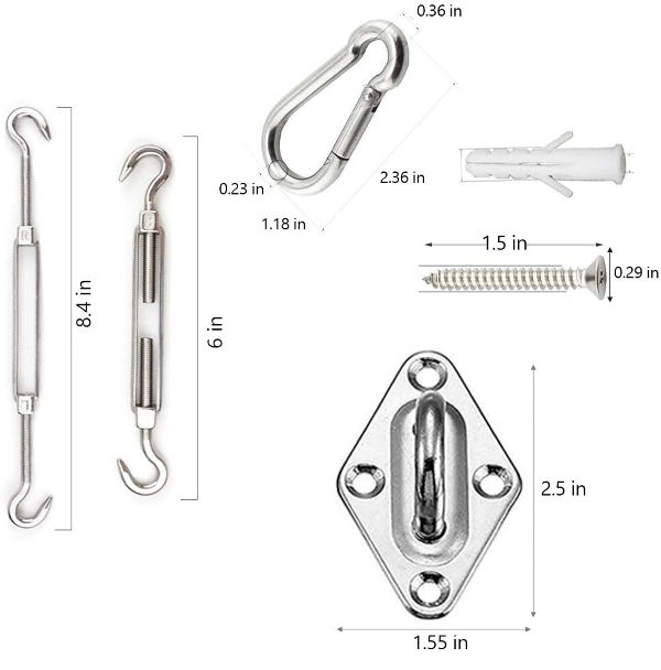 China 304 Grade Stainless Shade Sail Hardware Kit 6 inch on Global