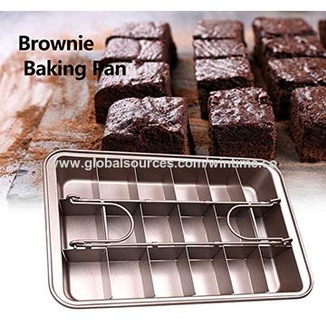 Non Stick Brownie Pans With Dividers 18 Pre-slice Carbon Steel Brownie  Baking Tray Chocolate Cake Mold Square Baking Pan