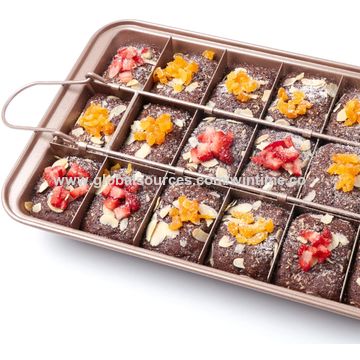 Brownie Pan with Dividers Nonstick Brownie Pans and Cutters, Make 18  Pre-cut Brownies at Once Perfect Individual Brownie Baking Pan 