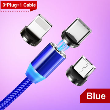 3 en 1 magnétique LED charge rapide câble USB chargeur de téléphone  Type-C