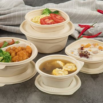 China PLA Custom corn starch disposable food container biodegradable ...