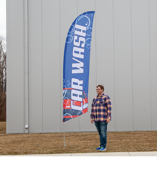 China Customized logo printing display flags car dealer feather banner