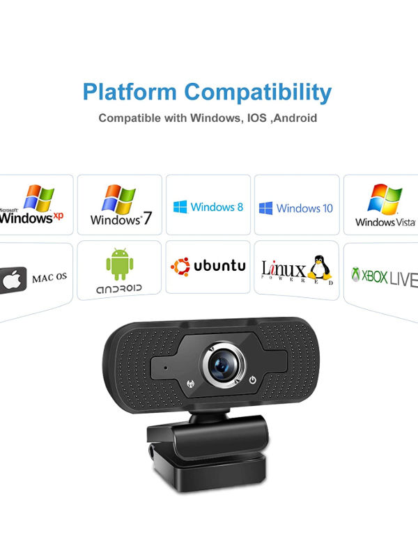 China 1080P cam with Microphone, USB PC 360°Rotatable Computer