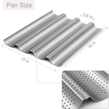 4-Cavity Silicone Loaf Pan Baking Pan for Baking Baguette/Hot Dog