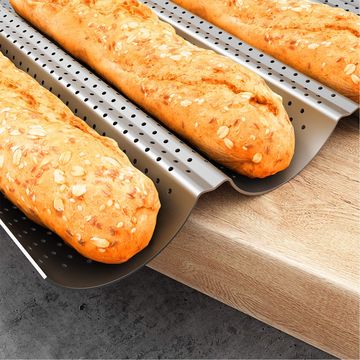 Silicone Loaf Pan Baking Pan for Baking Baguette/Hot Dog Bread Molds  Non-Stick & Easy