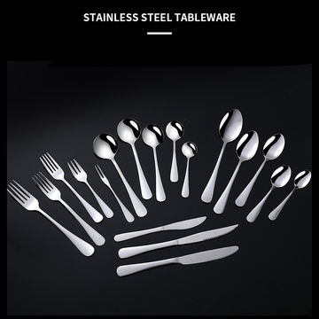 Luxury Style Stainless Steel Cutlery Set White & Gold Stainless