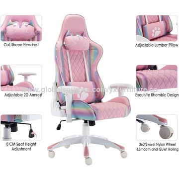 Gaming Chair Computer Racing Swivel Seat Office Chair w/ Lumbar