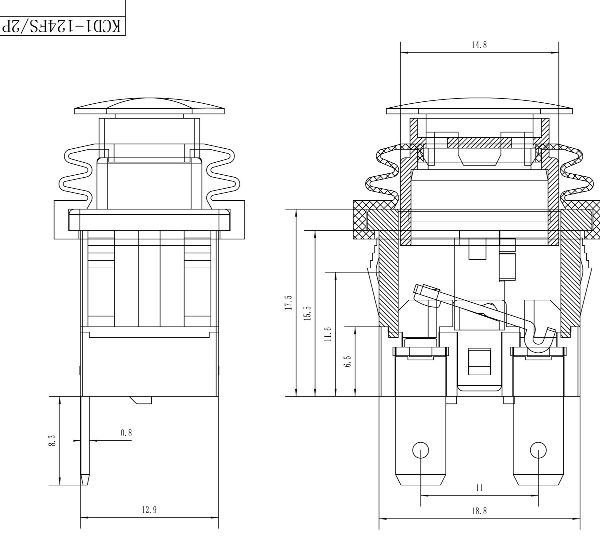 China 10a 250v square head on off industrial rocker switch on Global ...