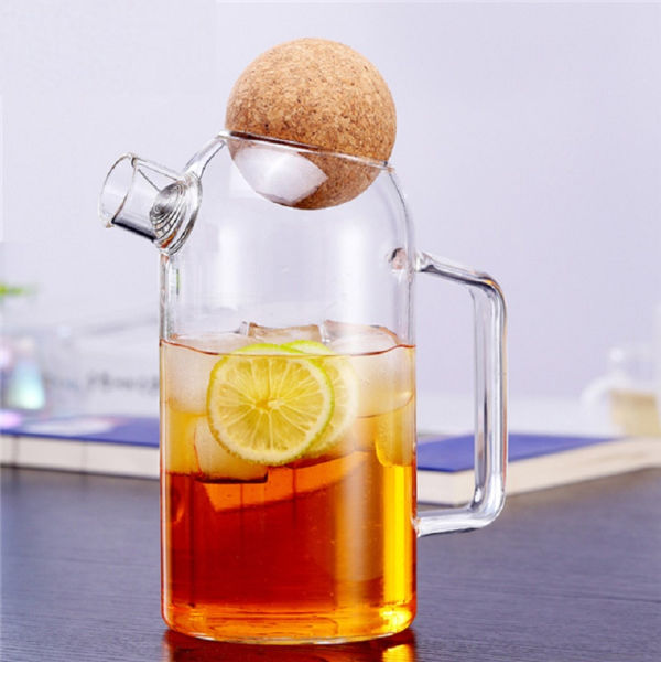 Buy Wholesale China Decorative Cork Ball Lid Pyrex Thermo Proof Glass  Frozen Tea Beverage Coffee Pitcher & Glass Pitcher With Cork at USD 2